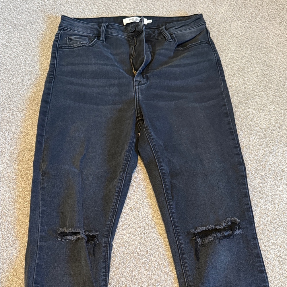 Hidden Distressed Black Women's Jeans